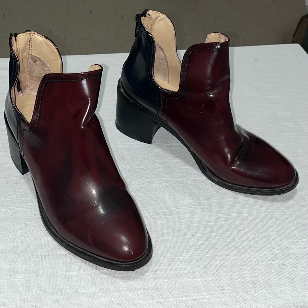 Zara Elegant Burgundy Ankle Boots